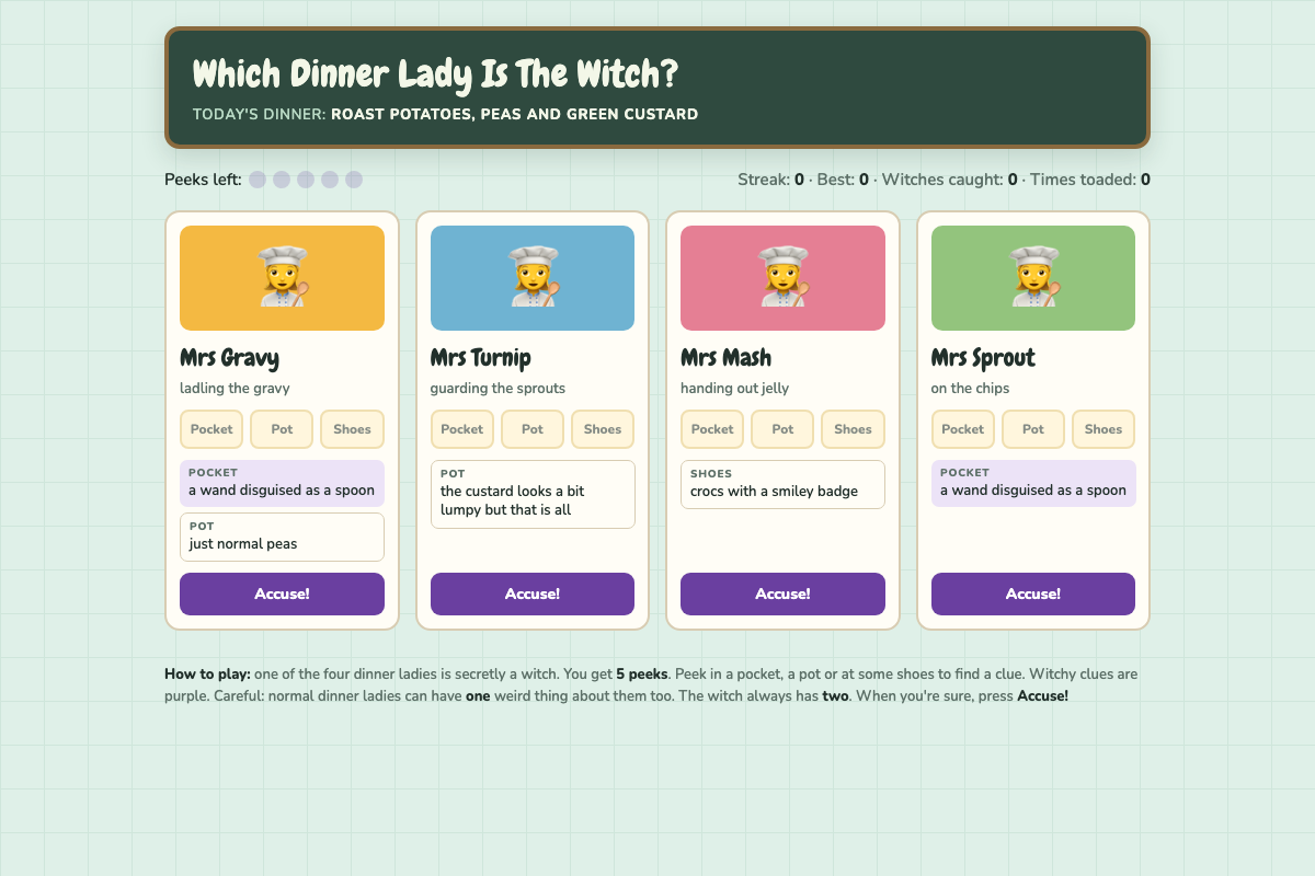 Which Dinner Lady Is The Witch?